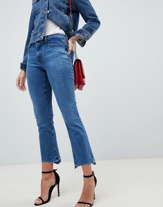 Синие выбеленные укороченные джинсы с классической талией и ступенчатым краем J Brand Selena - Синий