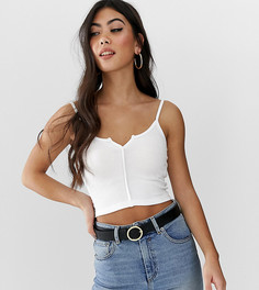 Белый кроп-топ на бретельках с разрезом ASOS DESIGN - Белый