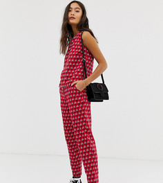Прямые брюки с цветочным принтом из комплекта People Tree x V&A - Красный