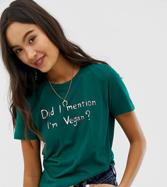 Футболка из органического хлопка с надписью vegan People Tree - Белый