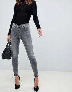 Укороченные джинсы скинни с завышенной талией J Brand Alana - Серый