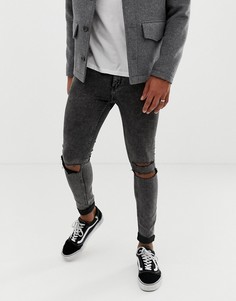 Черные выбеленные джинсы супероблегающего кроя Cheap Monday - Черный