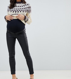 Джинсы слим со вставкой на животе и покрытием Mamalicious maternity - Черный Mama.Licious