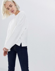 Бежевый свободный свитшот ASOS DESIGN - Белый