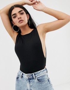 Черное боди с глубоким вырезом ASOS DESIGN - Черный