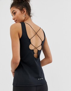 Топ со шнуровкой ASOS 4505 rouleaux - Черный