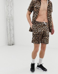 Комбинируемые шорты с леопардовым принтом Criminal Damage - Коричневый