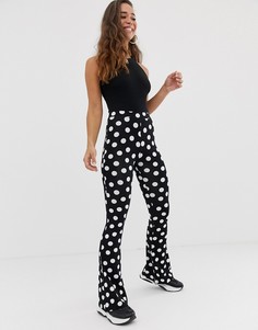 Расклешенные брюки в горошек ASOS DESIGN - Мульти