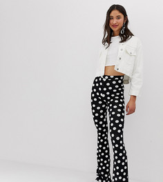 Расклешенные брюки в горошек ASOS DESIGN Tall - Мульти