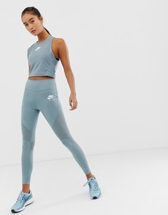 Серые леггинсы Nike Air Running - Зеленый