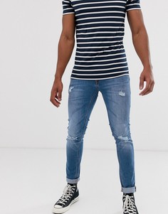 Синие джинсы скинни с рваной отделкой Jack & Jones - Синий