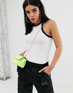 Белое боди с высоким воротом и контрастной отделкой ASOS DESIGN - Мульти