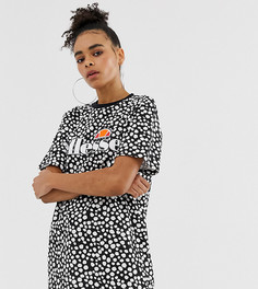 Свободная футболка в горошек с логотипом Ellesse - Черный