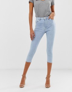 Голубые укороченные джинсы скинни с завышенной талией ASOS DESIGN Ridley - Синий