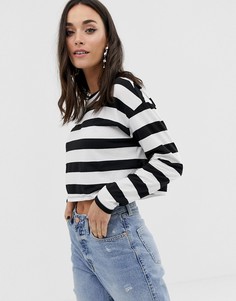 Короткий лонгслив в полоску ASOS DESIGN - Мульти