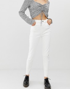 Белые джинсы с завышенной талией Bershka - Белый