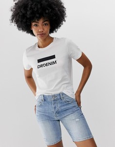 Футболка из органического хлопка с логотипом Dr Denim Luna - Белый