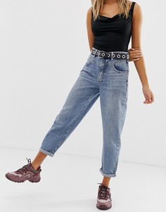 Синие джинсы в винтажном стиле Bershka - Синий