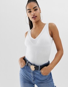 Белое боди-майка с V-образным вырезом ASOS DESIGN - Белый