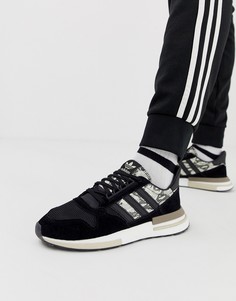 Черные кроссовки с отделкой под змеиную кожу adidas Originals ZX500 RM - Черный