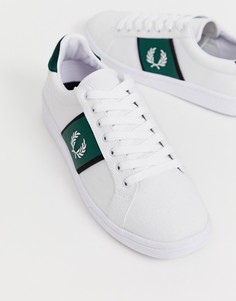 Белые парусиновые кроссовки Fred Perry B721 - Белый