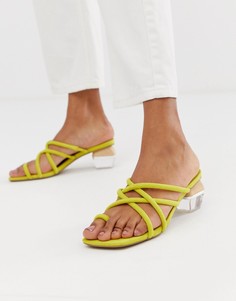 Босоножки на блочном каблуке с ремешками ASOS DESIGN Hawaii - Желтый