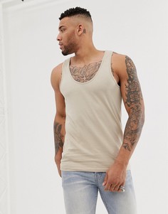 Бежевая майка из органического хлопка ASOS DESIGN - Бежевый