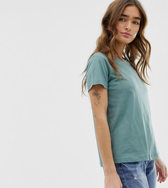 Сине-зеленая футболка с круглым вырезом ASOS DESIGN Petite - Зеленый