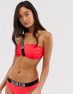 Бикини-топ на одно плечо с логотипом Calvin Klein - Розовый
