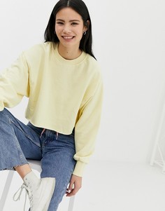 Желтый укороченный свитшот Bershka - Желтый