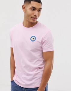 Розовая футболка с вышивкой на груди Bershka Join Life - Розовый