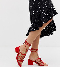 Босоножки на блочном каблуке для широкой стопы с кольцами ASOS DESIGN - Красный