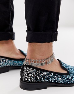 Браслет на ногу с подвесками Reclaimed Vintage inspired эксклюзивно для ASOS - Серебряный