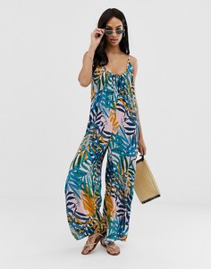 Комбинезон с глубоким вырезом на спине и принтом ASOS DESIGN - Мульти