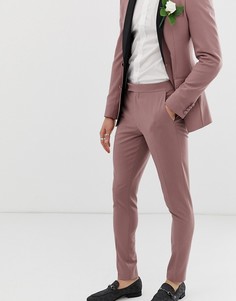 Розовато-лиловые супероблегающие брюки под смокинг ASOS DESIGN wedding - Фиолетовый
