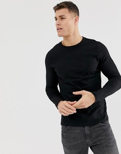 Черный лонгслив из органического хлопка ASOS DESIGN - Черный