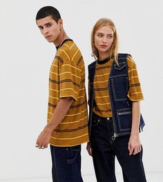 Светло-коричневая футболка в полоску COLLUSION Unisex - Коричневый