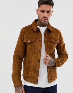 Коричневая куртка в стиле вестерн из искусственной замши River Island - Коричневый