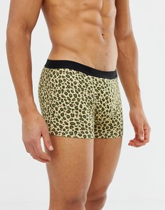 Боксеры-брифы с леопардовым принтом ASOS DESIGN - Черный