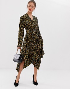 Платье с цветочным принтом и асимметричным подолом Vila - Мульти