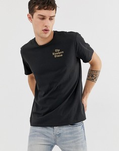 Черная футболка с принтом nowhere time AllSaints - Черный