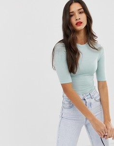 Голубой топ с рукавами 3/4 Stradivarius - Зеленый