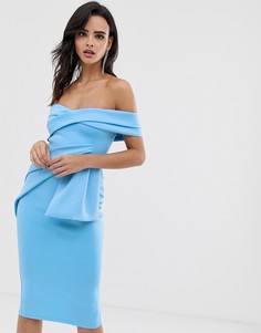 Платье-футляр миди с запахом ASOS DESIGN - Синий