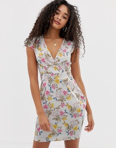 Платье-тюльпан с цветочным принтом QED London - Мульти