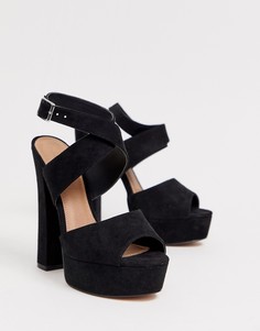 Босоножки на блочном каблуке и платформе ASOS DESIGN Hutchinson - Черный