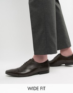 Кожаные оксфорды для широкой стопы KG by Kurt Geiger - Коричневый