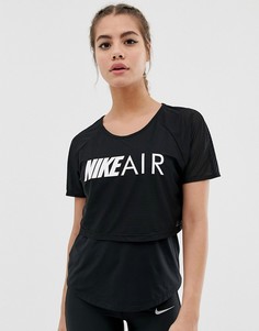 Черная двухслойная футболка Nike Air - Черный