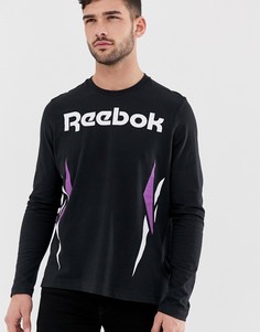 Черный лонгслив с логотипом Reebok Vector - Черный