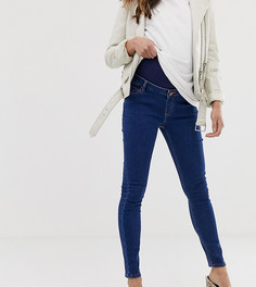 Синие джинсы скинни с посадкой над животом ASOS DESIGN Maternity Ridley - Синий