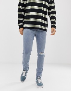 Светло-синие джинсы скинни с прорехами плотностью 12,5 унций ASOS DESIGN - Синий